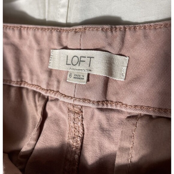Loft Womens Straight Leg Ankle Pants Pink Pockets Size 6 - Picture 4 of 9